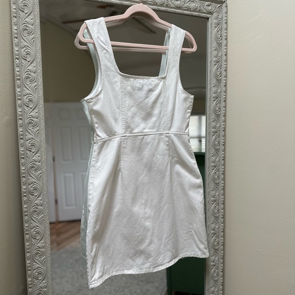 Urban Outfitters Button Down Denim Mini Dress White | US 10 - Picture 6 of 7